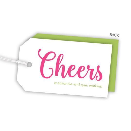 Hot Pink Cheers Hanging Gift Tags
